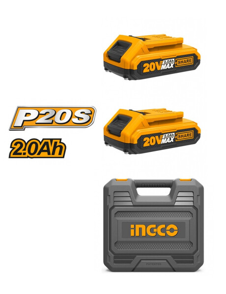 Taladro atornillador percutor Ingco 20V Super Select con 2 baterías, cargador, maleta y accesorios Taladro atornillador percutor Ingco 20V Super Select con 2 baterías, cargador, maleta y accesorios