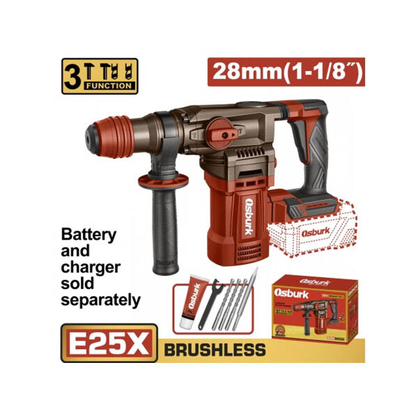 ROTOMARTILLO A BATERIA 25V E25X 28MM 1-1/8+ ACCESORIOS SIN BATERIA SIN CARGADOR ROTOMARTILLO A BATERIA 25V E25X 28MM 1-1/8+ ACCESORIOS SIN BATERIA SIN CARGADOR