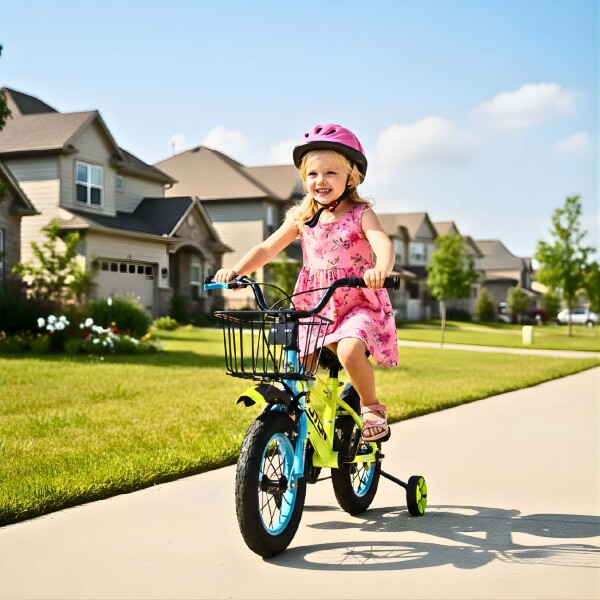 Bicicleta Infantil Yjtong R12 Canasto Parrilla Guardabarros Amarillo 1