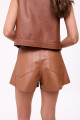 SHORT WIDE XL COURO Camel