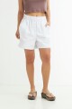 Short tipo gabardina con elastico BLANCO
