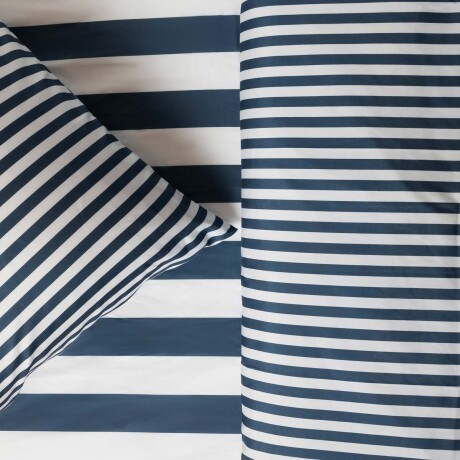 JUEGO DE SÁBANAS FIBRA-SUAVE AZUL RAYAS AZUL Y BLANCO