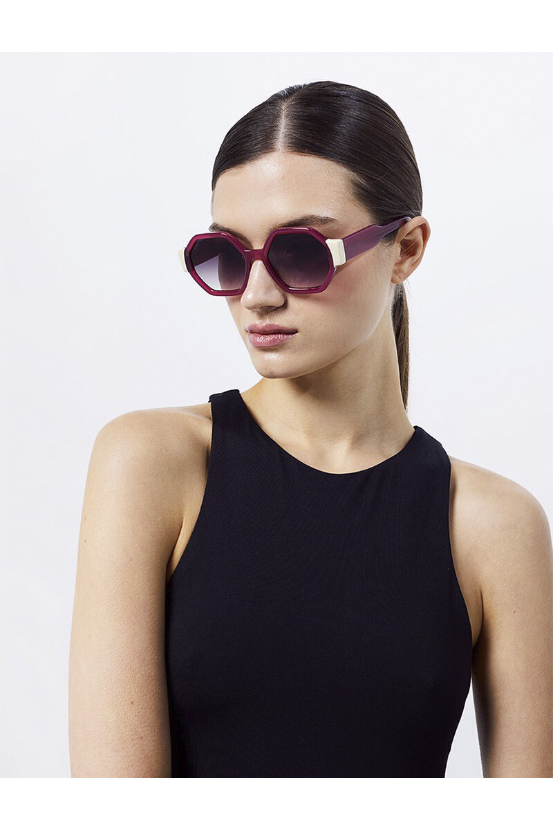 Lentes Tiwi Valette Shiny Bicolor Cherry/beige With Burgundy Grad