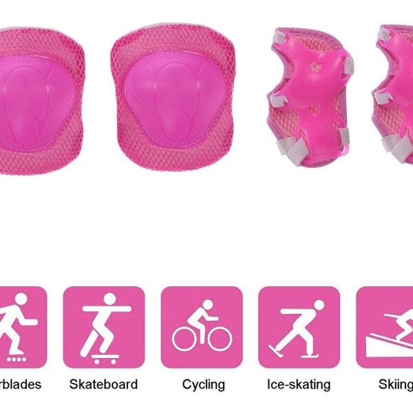 Set Protección 2 Rodillera Protectora Rollers Skate Patineta Variante Color Rosa