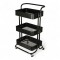 Carrito Rack Multiusos Organizador 3 Estantes 100% Metal Negro