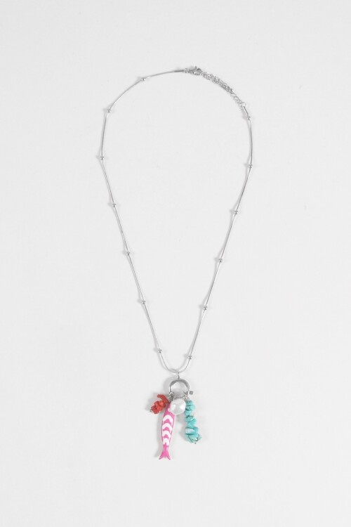 Collar acero pez plateado