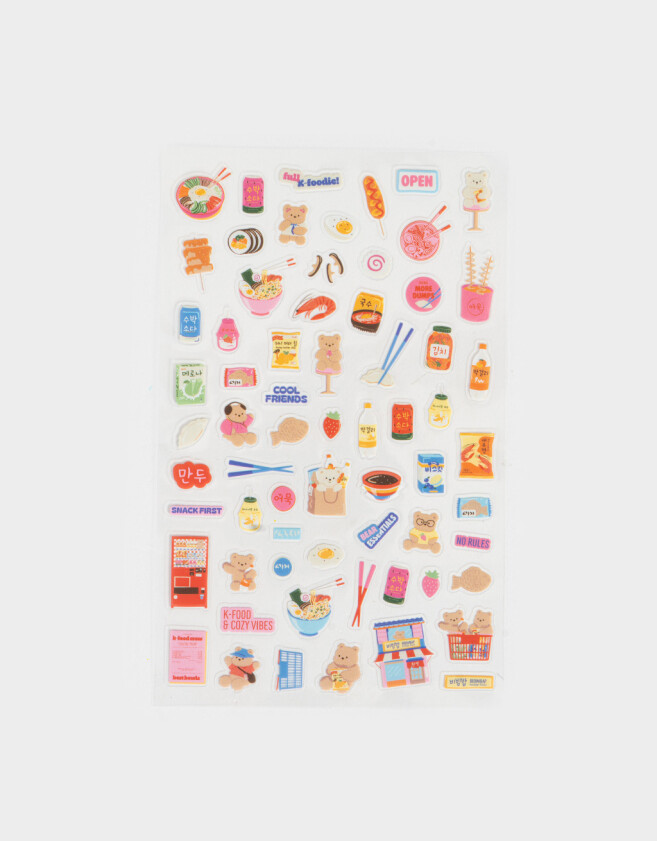 Stickers y Album Stickers Vinilo Set De Mini Stickers Korean Food - Combinacion Multicolor