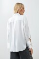 Camisa satin con lazos crudo
