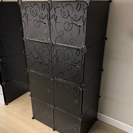 Armario Plastico Lumax 8 Compartimentos Desmontable Negro