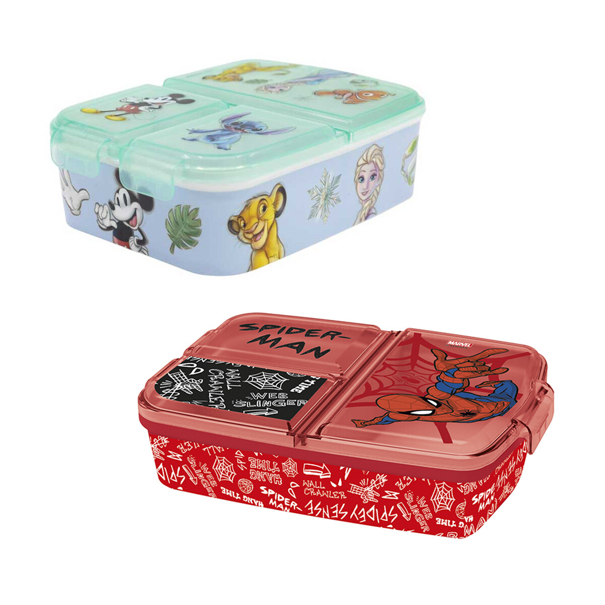 Vianda Infantil con 3 Reparticiones - Disney Spiderman Surtido SIN ELECCIÓN 