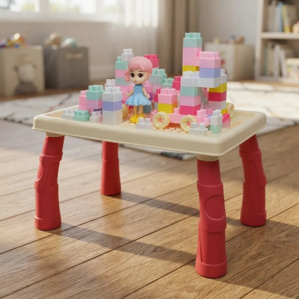 Mesa de bloques construccion P&F princesas