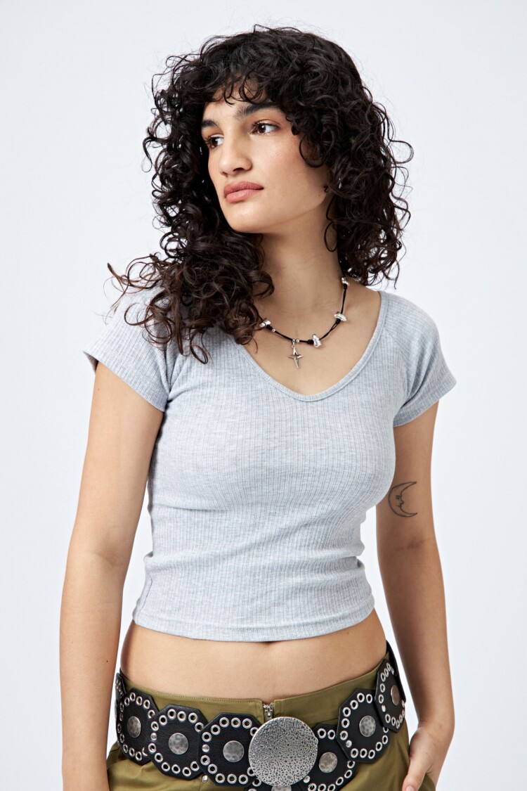 REMERA GEMMA Gris Melange