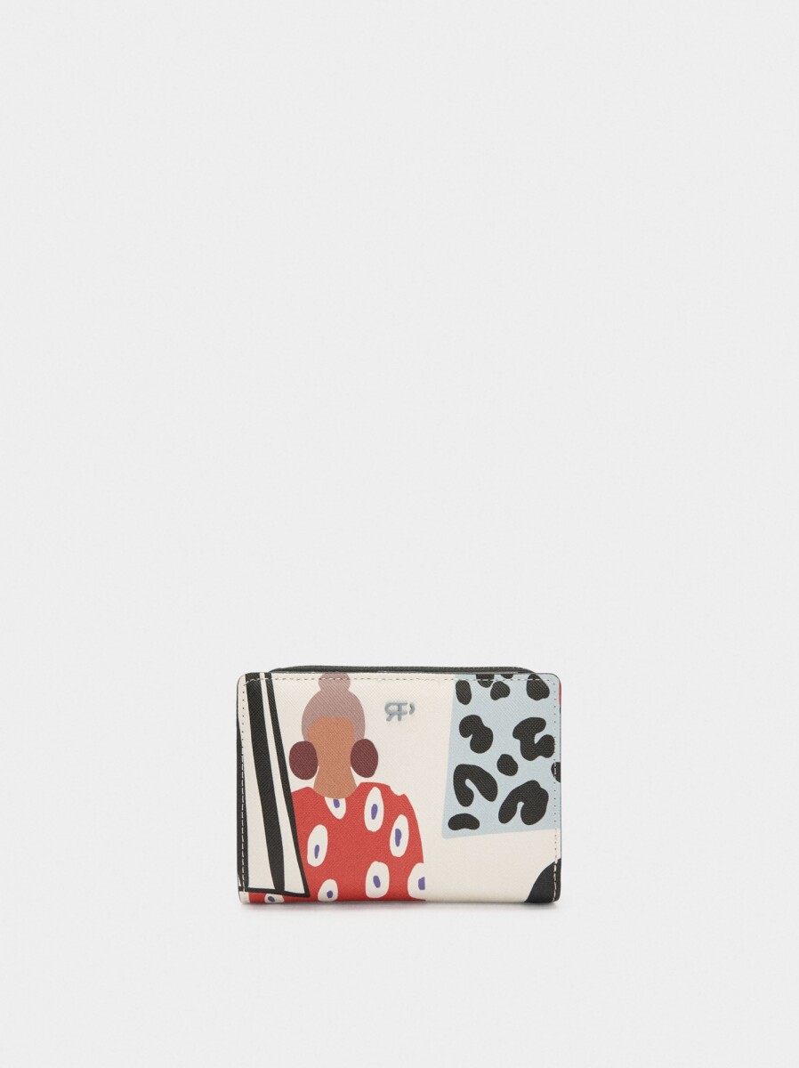 Cartera Con Textura Estampada - multicolor 