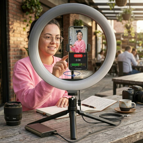 Aro de luz led Klasse con tripode 26×39cm | Ajuste de brillo y tonos Aro de luz led Klasse con tripode 26×39cm | Ajuste de brillo y tonos