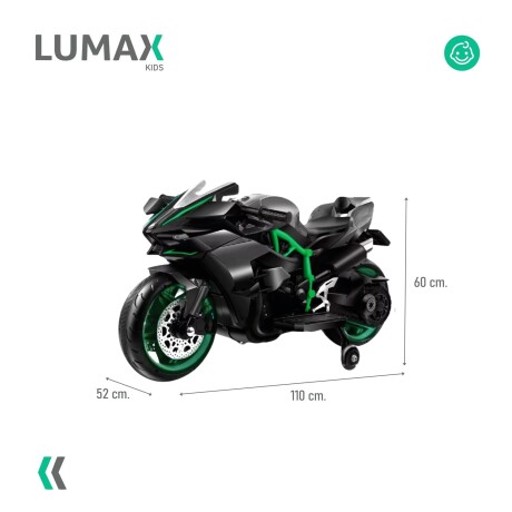 Moto a Batería Barry con ruedas luces música y usb Negro