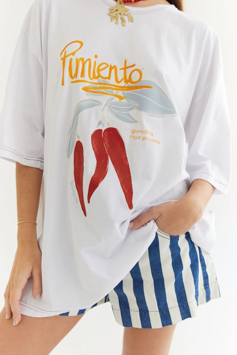 T-shirt Pimiento blanco l/xl