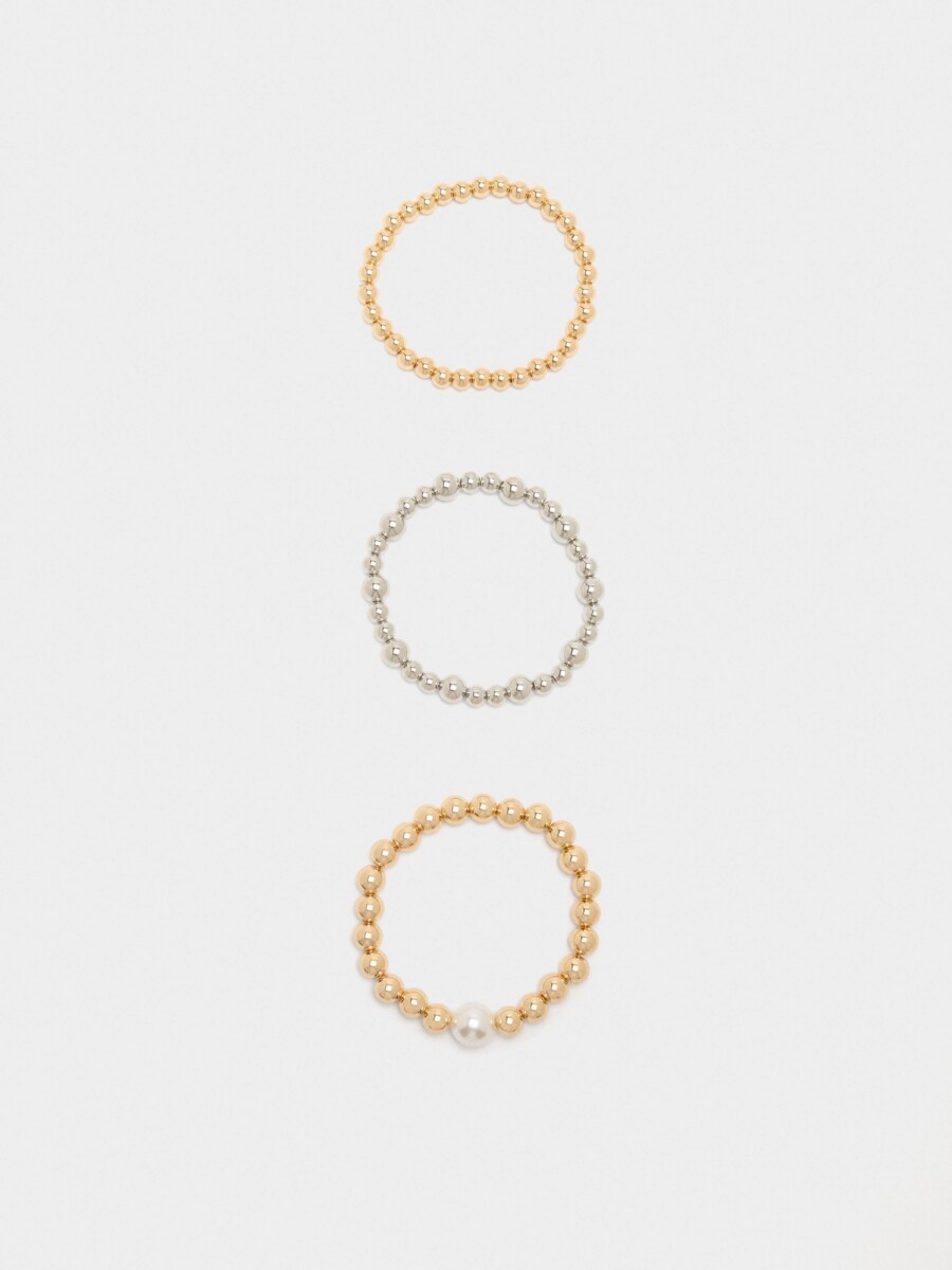 Set De Tres Pulseras Elásticas Bicolor bicolor