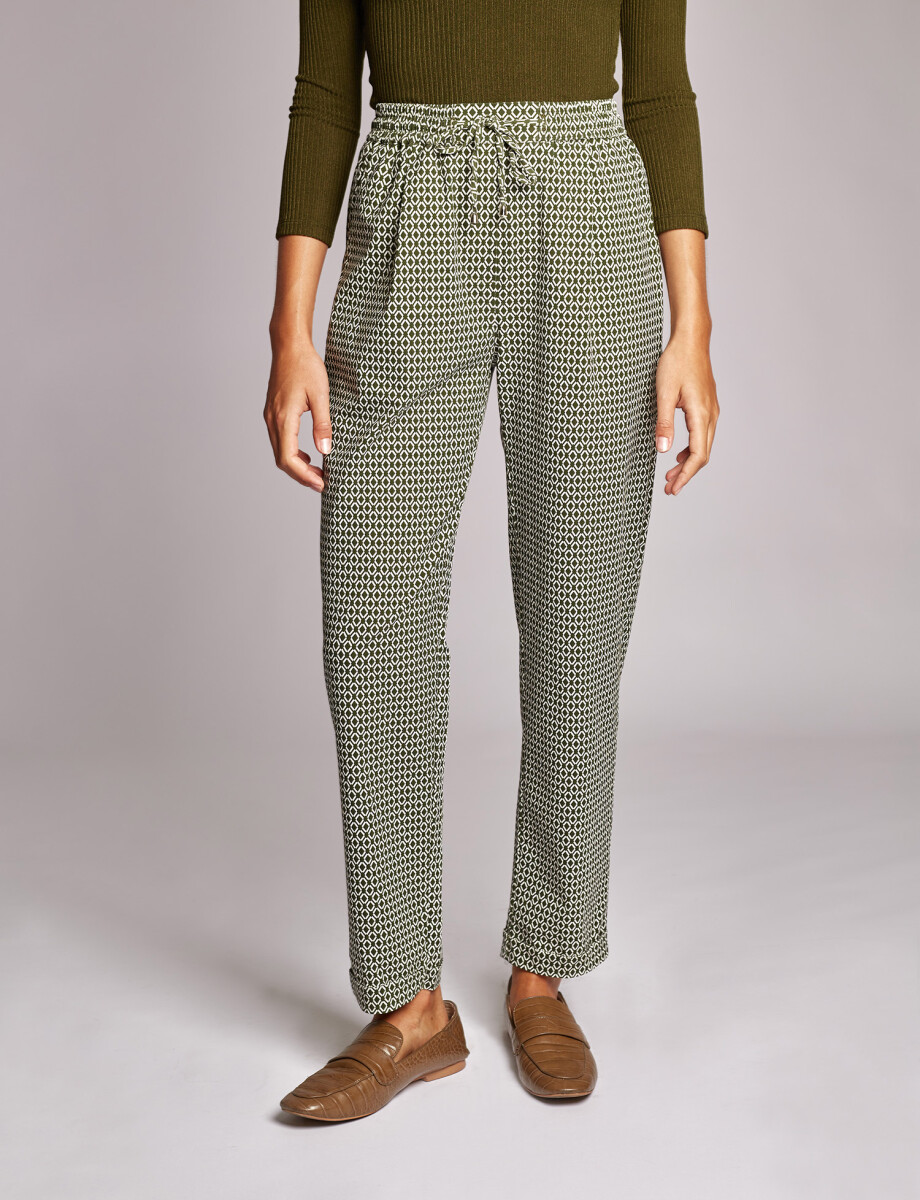 Pantalon pijamero oliva