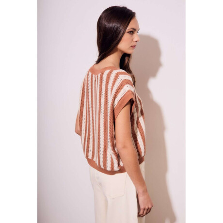 Chaleco Rayado Mocha