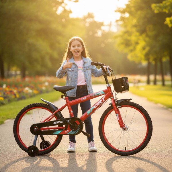 Bicicleta Infantil Sport Rod 20 Canasto Parrilla Guardabarro Rojo 1