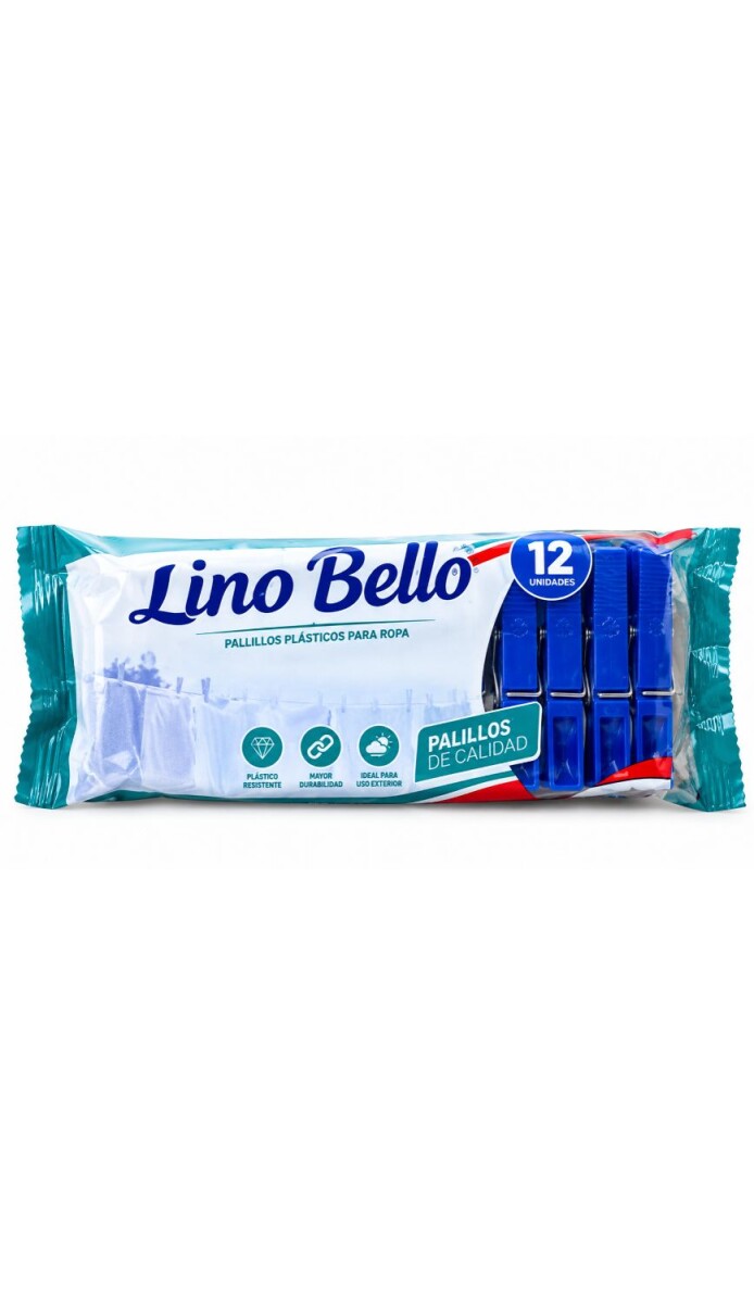 PALILLO PLASTICO LINO BELLO 4 COLORES BOLSA 12PCS 