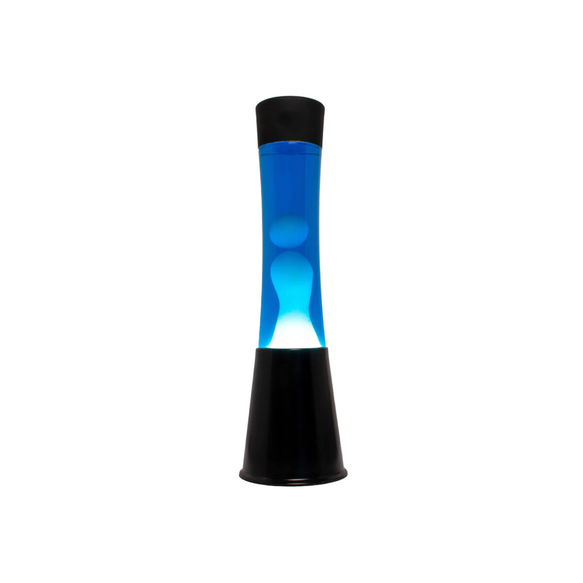 Lámpara De Lava Con Base Negra Y Líquido Azul 