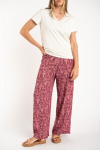 Pantalón Algodón Estampado Rosa