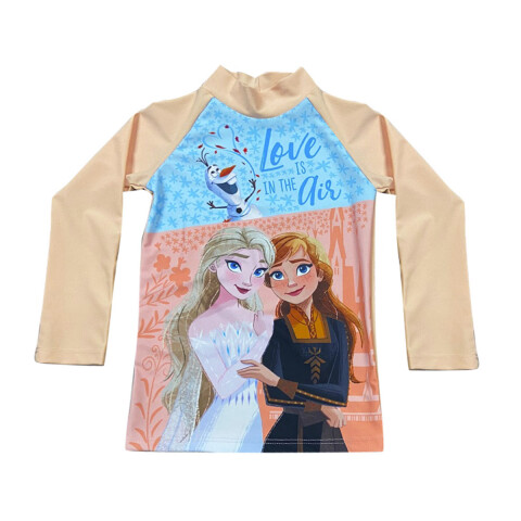 Remera UV Malla Infantil Frozen Varios Talles SALMON
