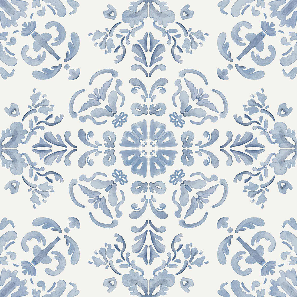 Ceramicas Piso Decorado Mate Blanco Y Celeste Patchwork 