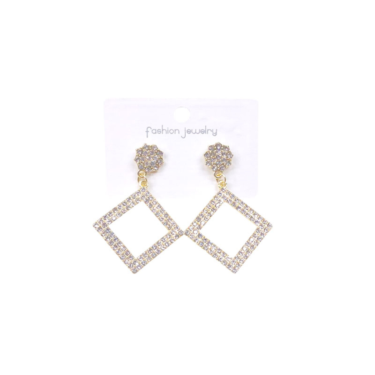 Aretes brillantes cuadrados - Aretes Brillantes Cuadrados 