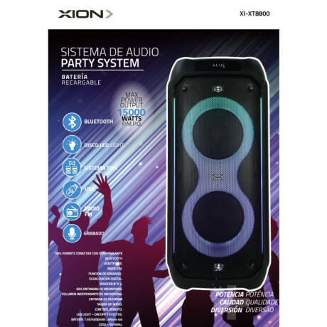 parlante de audio xion xtreme con bateria COLOR UNICO