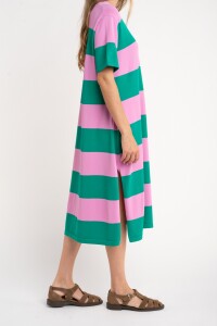 Vestido Tejido Rayado Verde