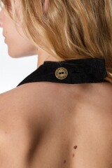 Top Corto Tach - Leather Negro