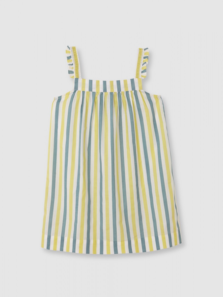 Vestido Estampado Rayas Piedra