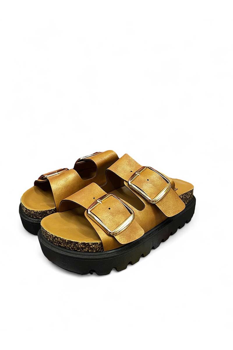 SANDALIA BETTINA SUPER 2 HEBILLAS BT107 Marron