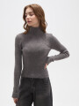 Polera Elizabet Gris Melange Oscuro