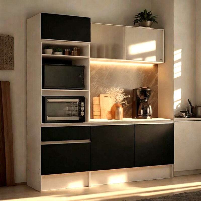 Mueble Para Cocina Alacena Aparador Bajo Mesada Negro