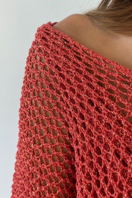 BUZO TEJIDO LUREX AMBAR Coral