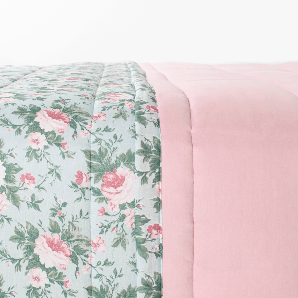 Edredón 120 hilos Creta Floral Peony Rosa 270x240