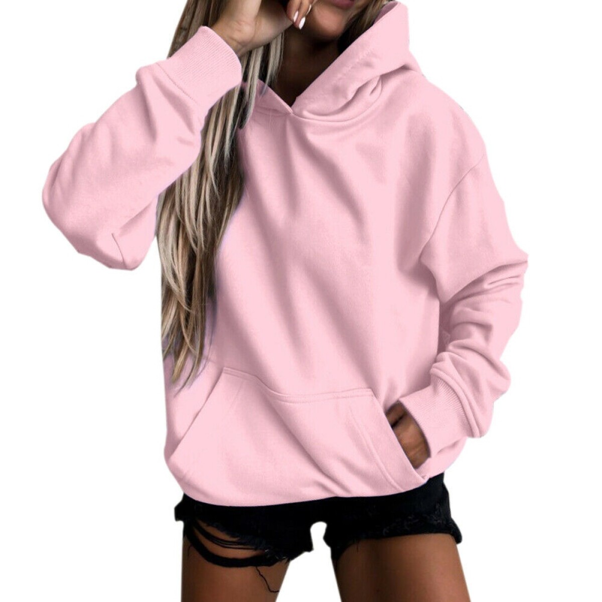 Canguro Deportivo de Dama Buzo con Capucha y Bolsillo - Rosa 