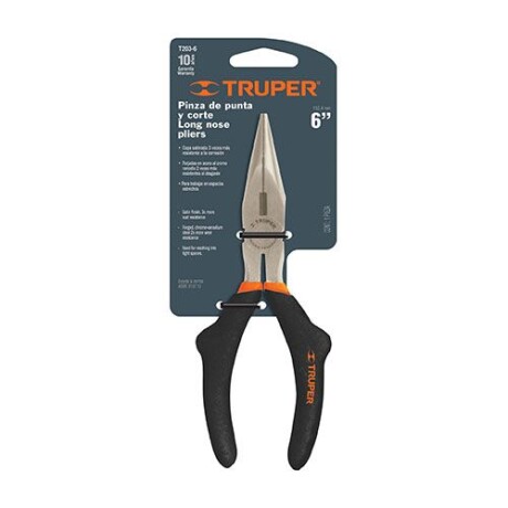 ALICATE PUNTA FINA MANGO ANTIDESLIZANTE (BLISTER) TRUPER T203-7 N/a