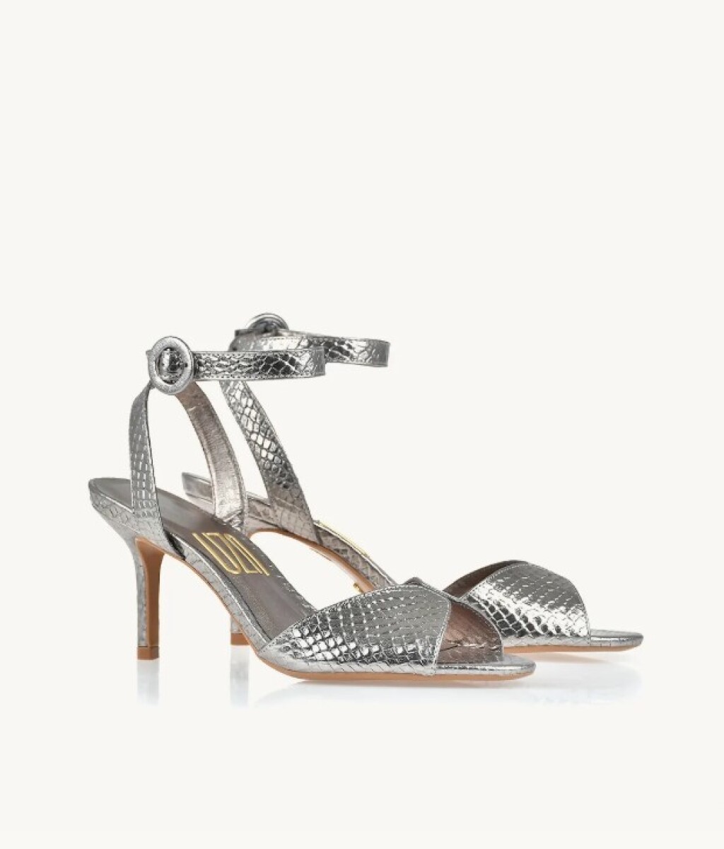 Sandalia taco medio Snake - Metalizado 