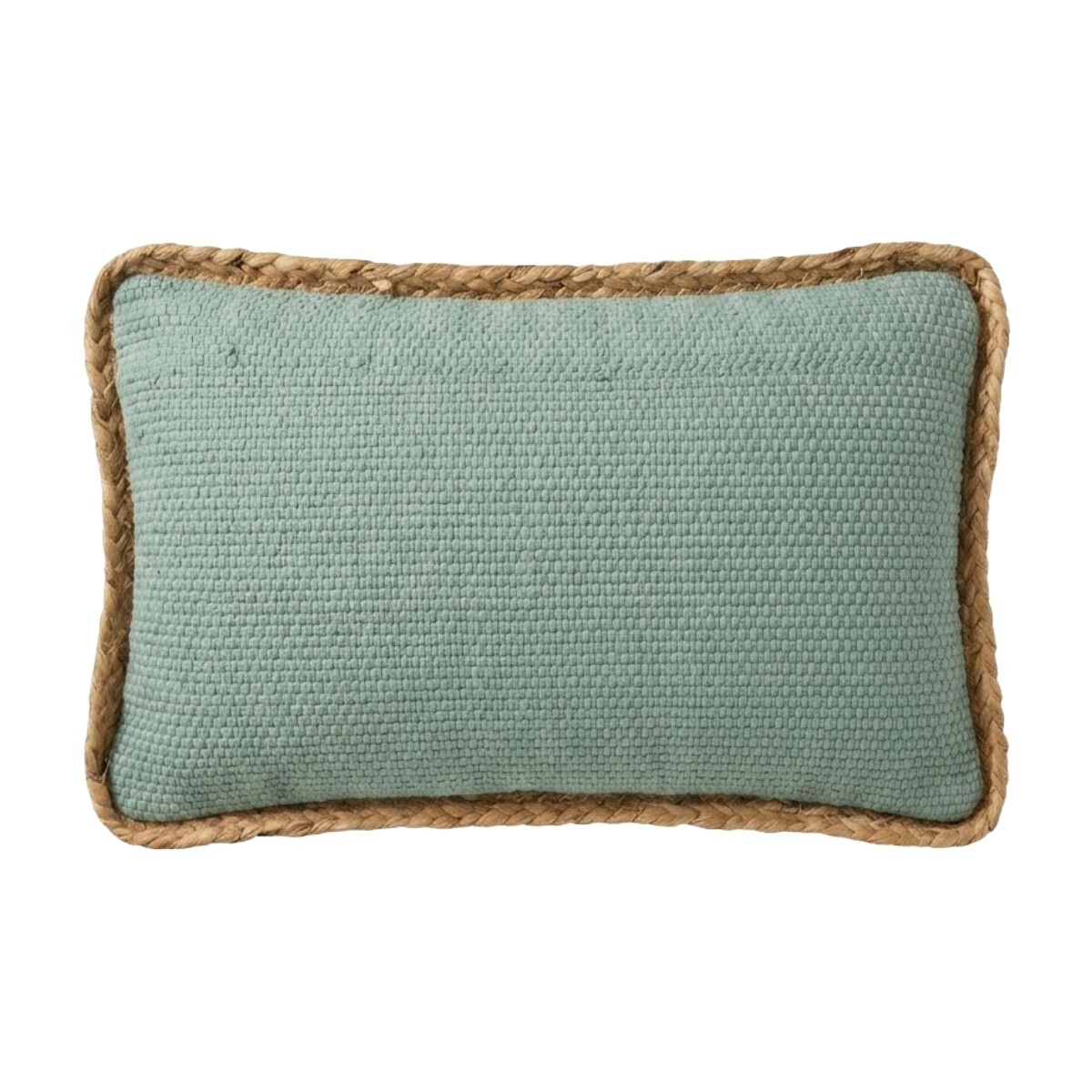 COJIN RECT VERDE C/BORDE YUTE 30X50CM 