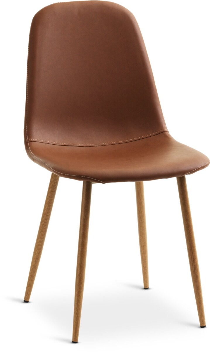 Silla de comedor JONSTRUP polipiel marrón 