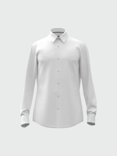 Hugo Boss -Camisa manga larga slim fit, P-ROAN-KENT Blanco