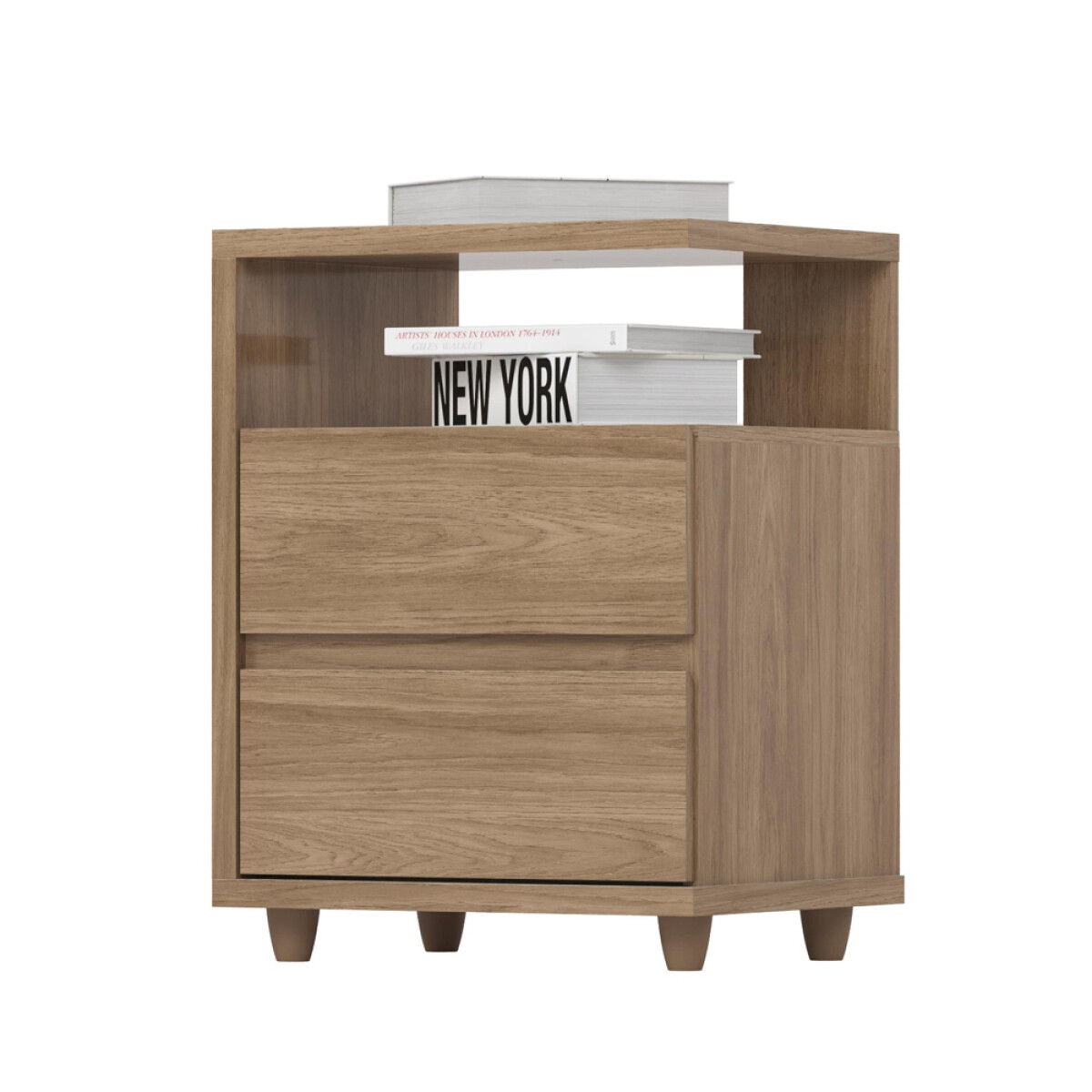 MESA DE LUZ O NOCHE CON ESPACIO Y DOS CAJONES - RUSTICO 