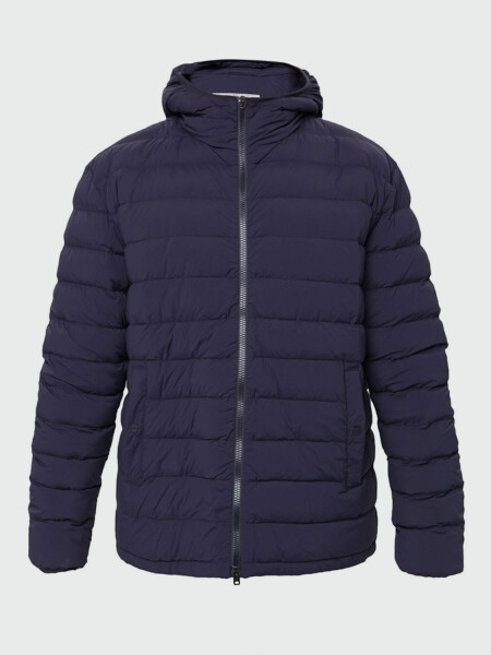 Herno-Campera plegable de nylon rellena de plumas Azul