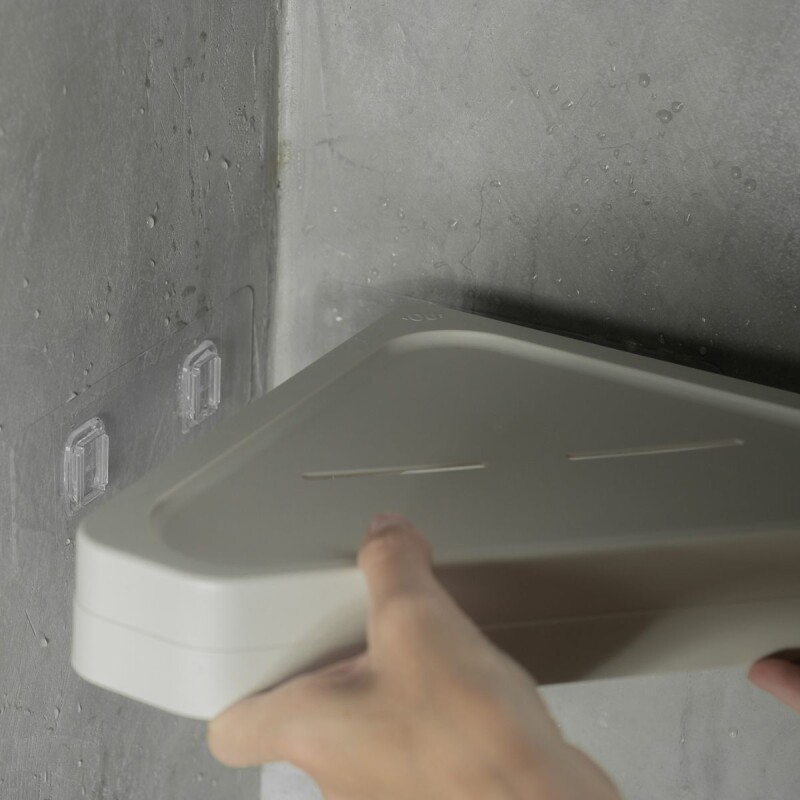 PCE100 Estante Organizador Esquinero De Baño Con Adhesivo Eleve Ou - Negro