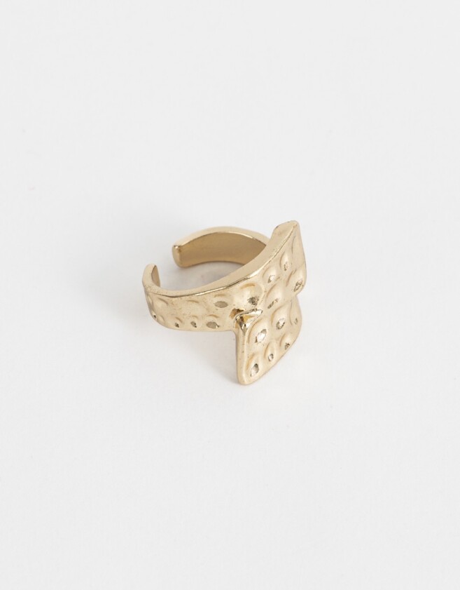 Anillos Medianos y Grandes Metal diferenciado Anillo Grande Texturado - Dorado