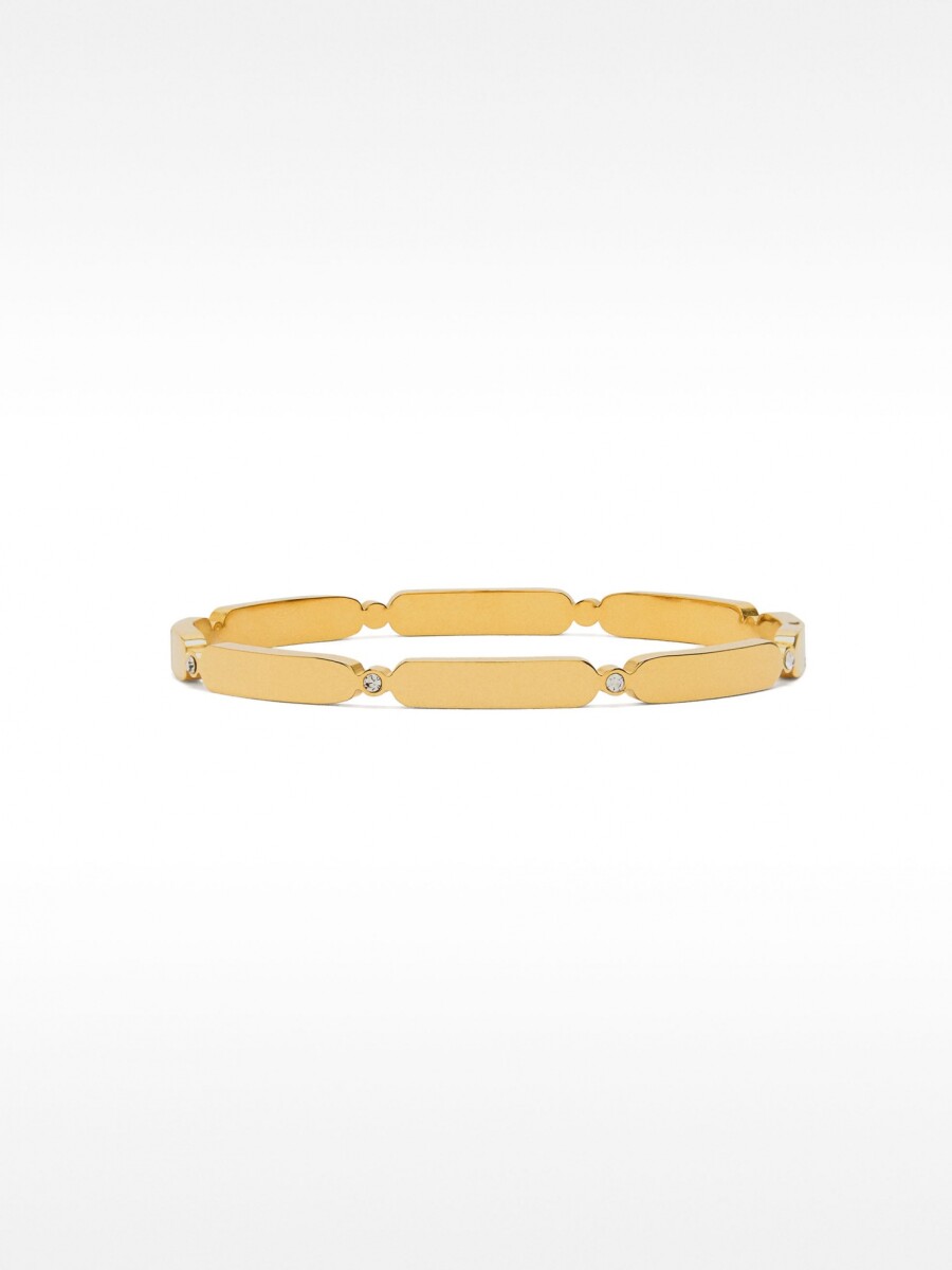 Pulsera Segmentada Con Cristales - Acero Inoxidable dorado